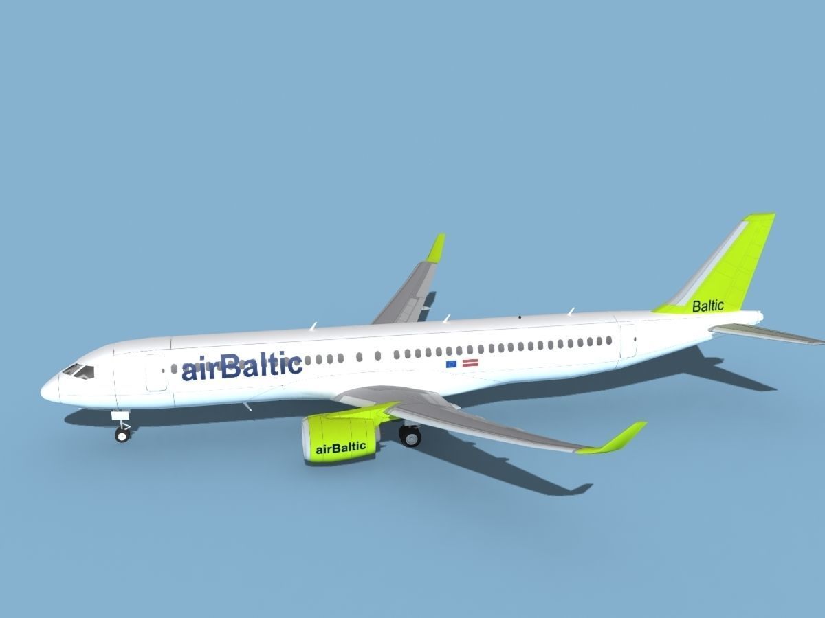 Airbus A220-300 Air Baltic 3D model_9