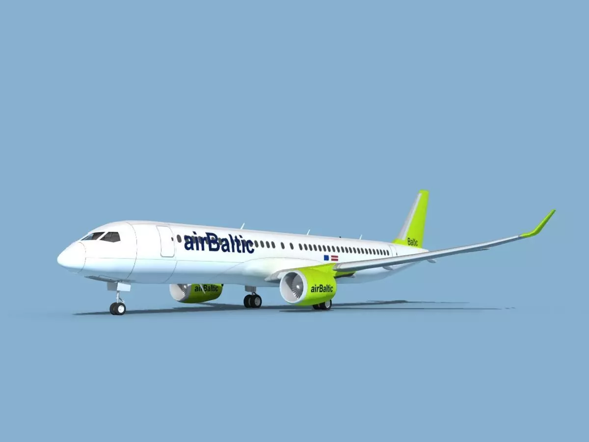 Airbus A220-300 Air Baltic 3D model_0