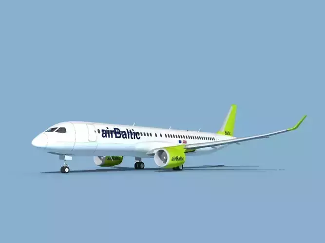 Airbus A220-300 Air Baltic 3D model
