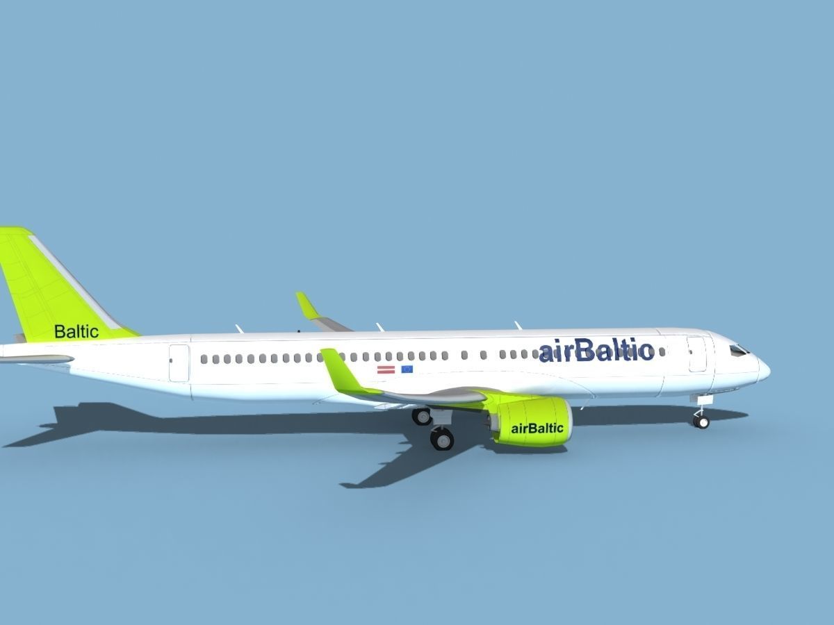 Airbus A220-300 Air Baltic 3D model_4