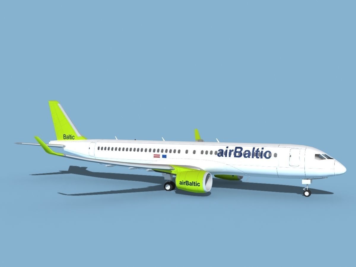 Airbus A220-300 Air Baltic 3D model_3