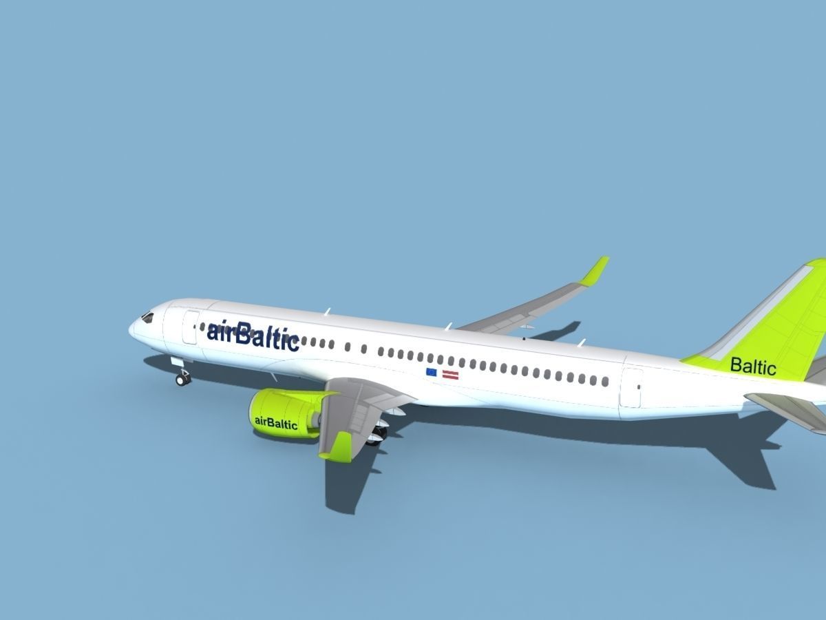Airbus A220-300 Air Baltic 3D model_8