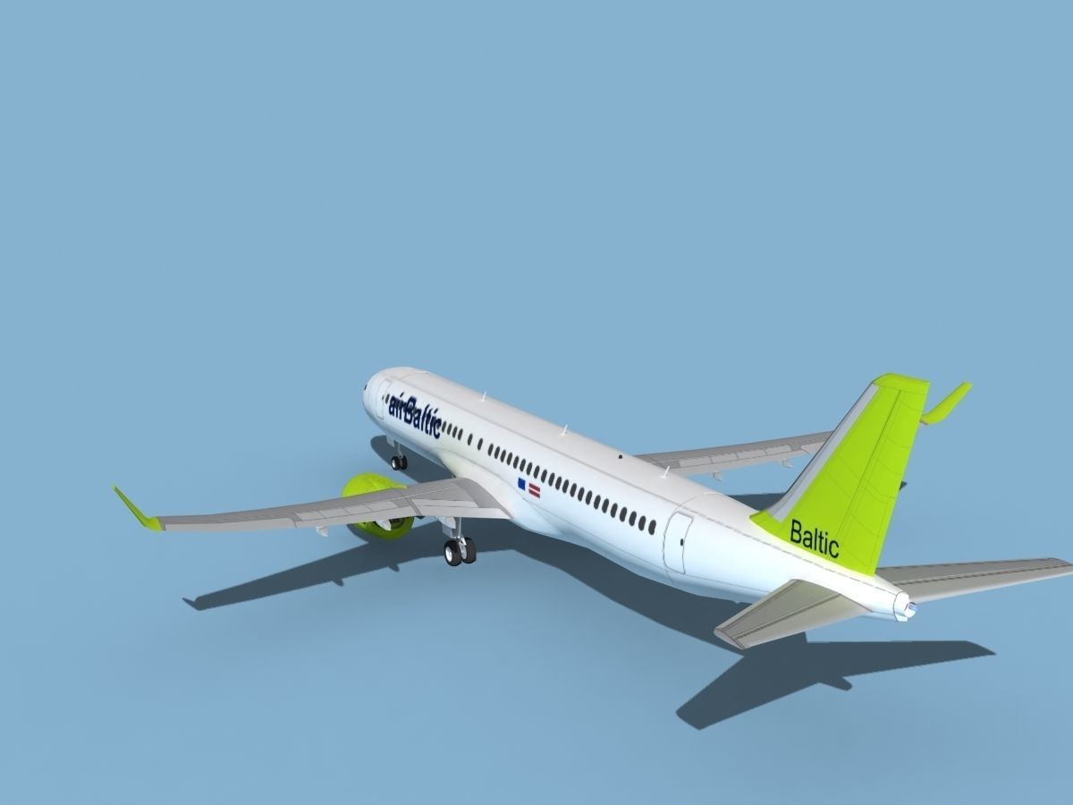 Airbus A220-300 Air Baltic 3D model_7