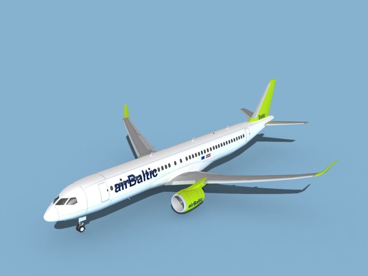 Airbus A220-300 Air Baltic 3D model_10