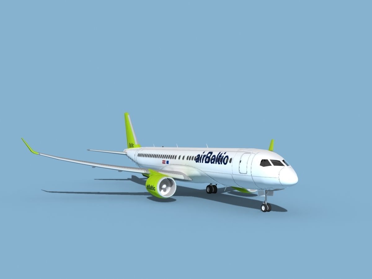 Airbus A220-300 Air Baltic 3D model_2