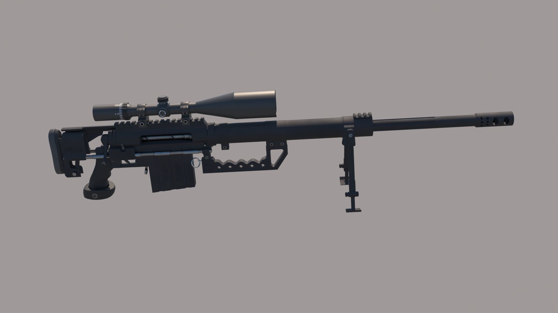 M200 Intervention Sniper Rifle 3D model_9