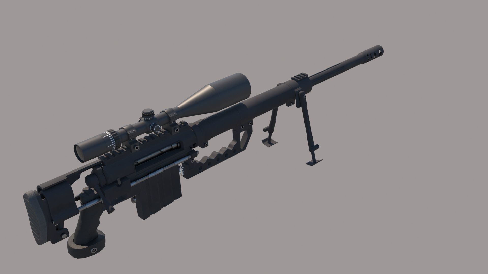 M200 Intervention Sniper Rifle 3D model_16