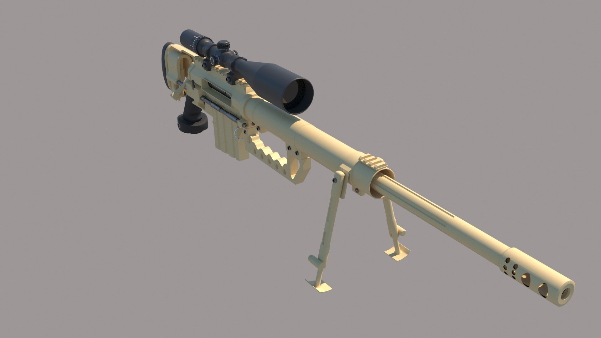 M200 Intervention Sniper Rifle 3D model_2