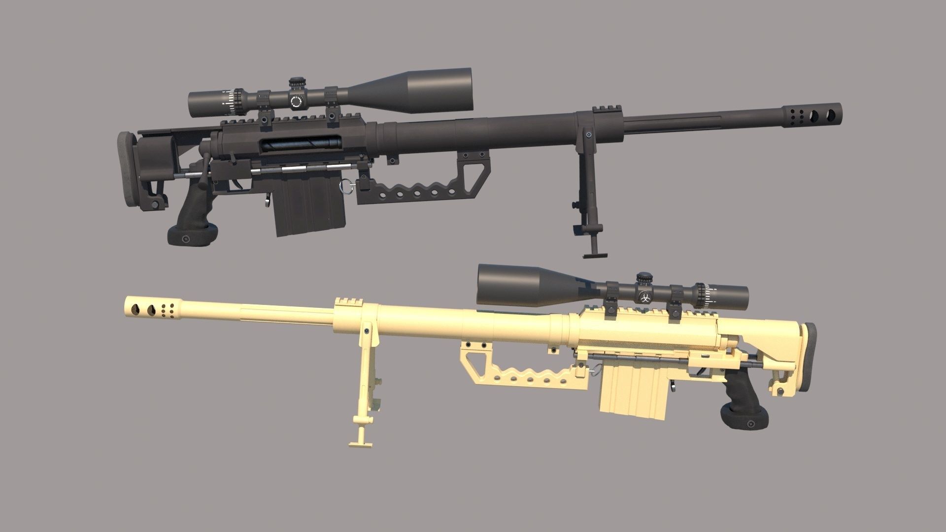 M200 Intervention Sniper Rifle 3D model_22