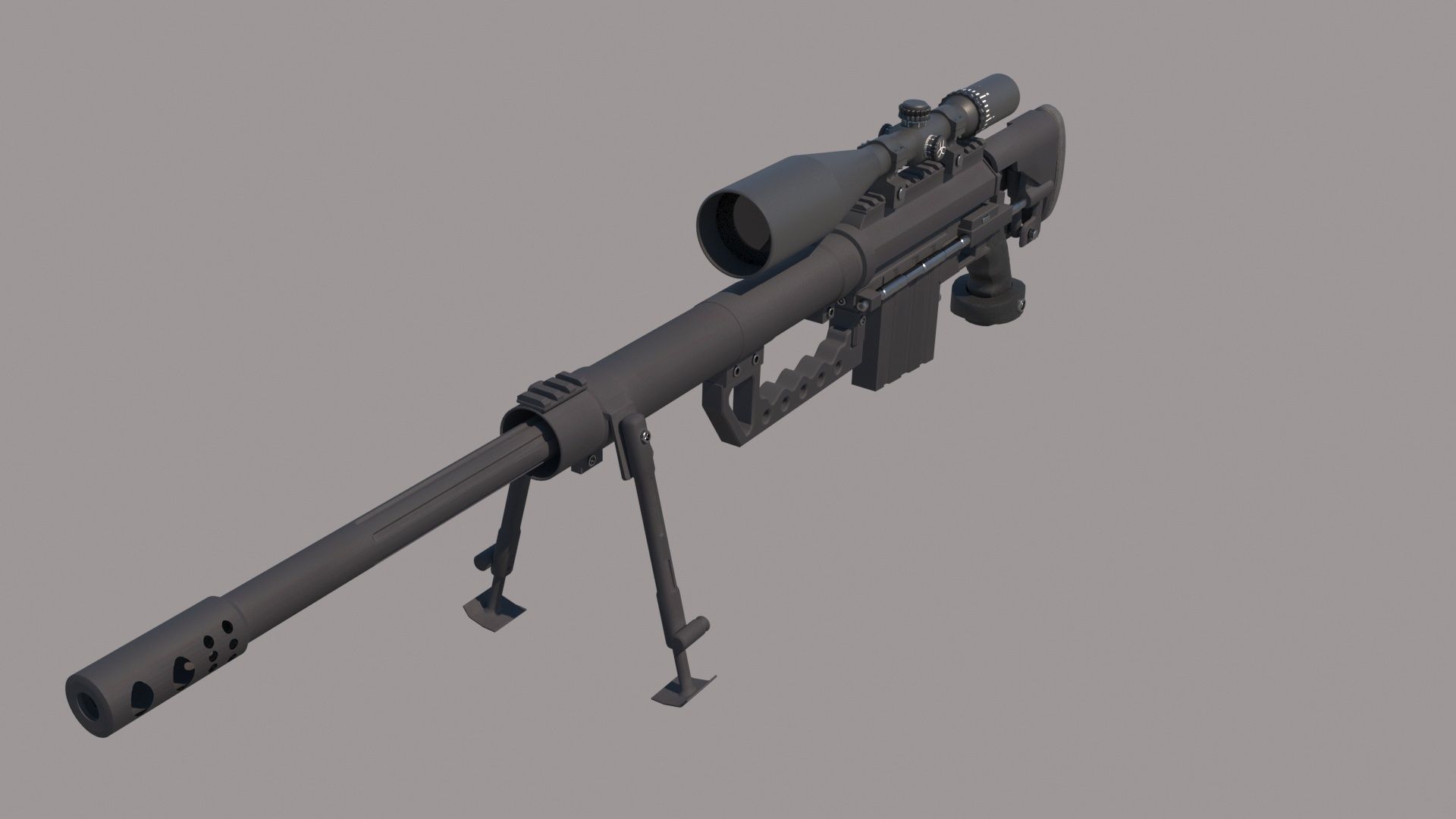 M200 Intervention Sniper Rifle 3D model_12