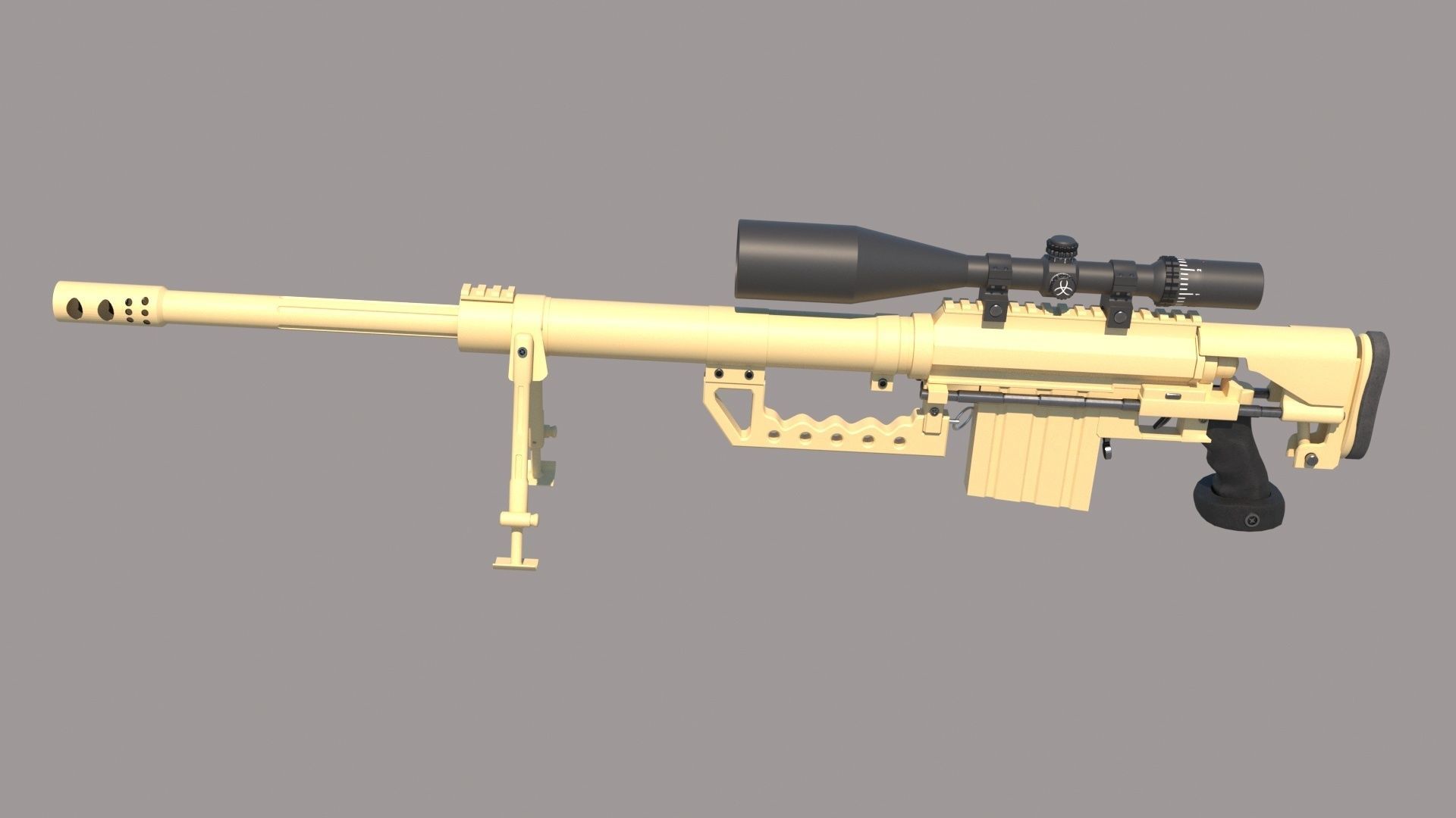 M200 Intervention Sniper Rifle 3D model_5