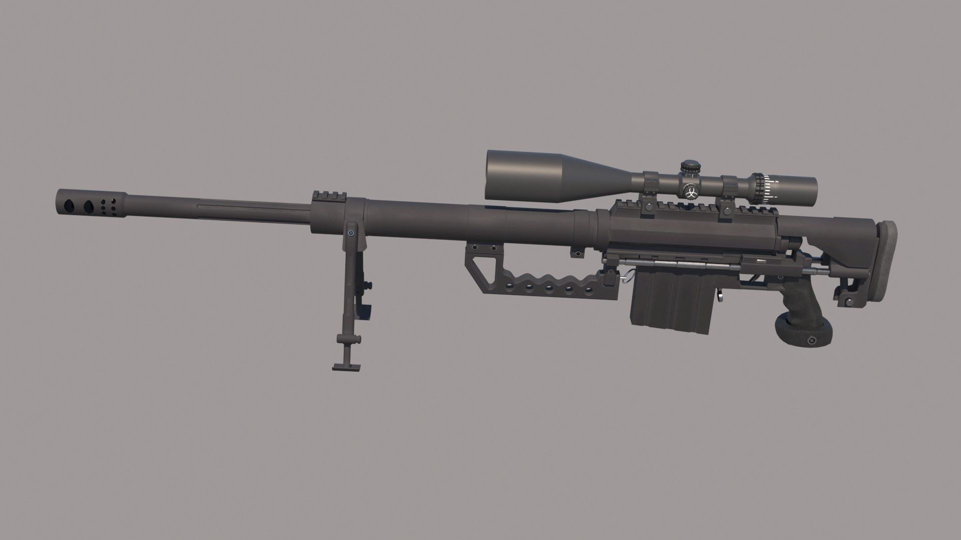 M200 Intervention Sniper Rifle 3D model_13