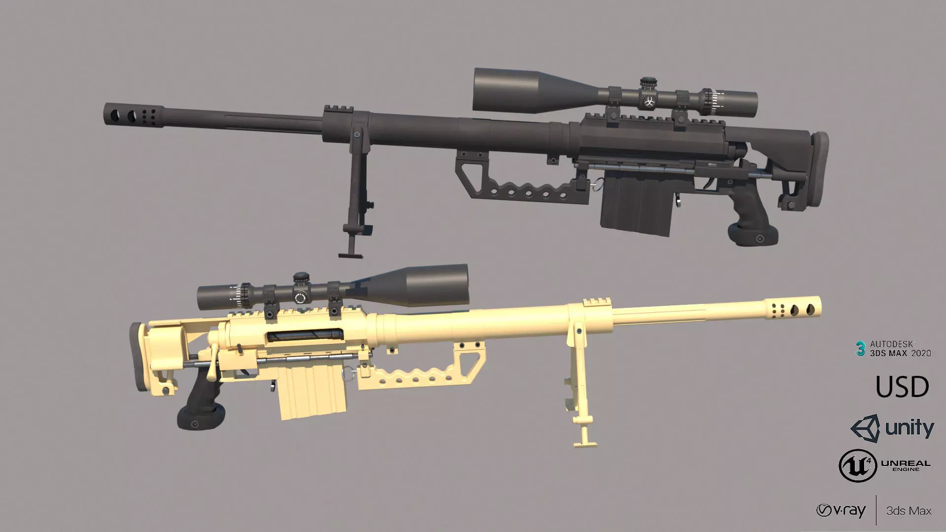 M200 Intervention Sniper Rifle 3D model_0