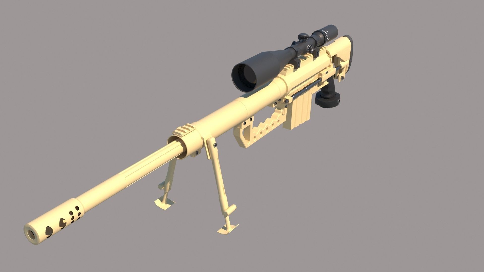 M200 Intervention Sniper Rifle 3D model_4