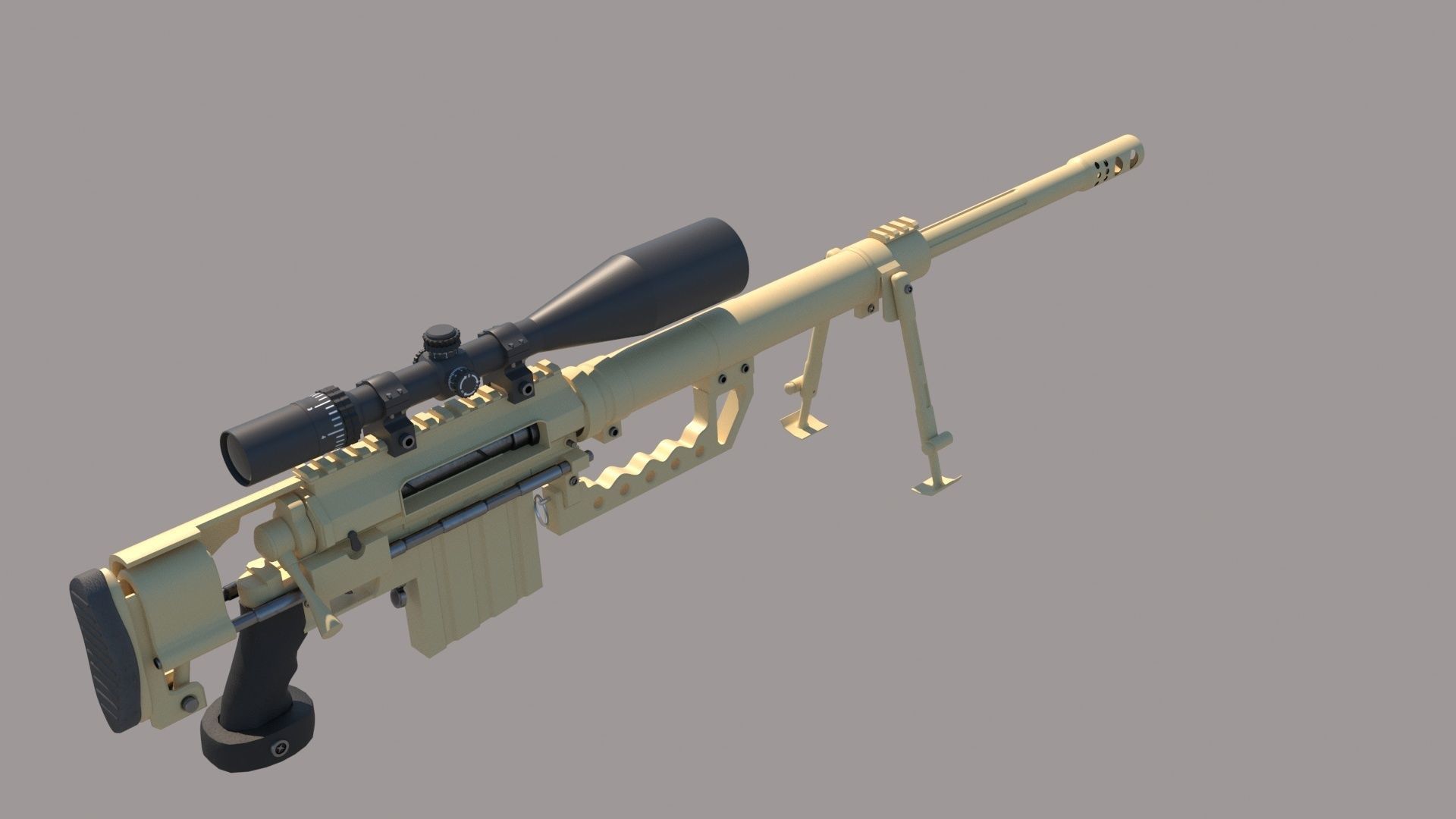 M200 Intervention Sniper Rifle 3D model_8