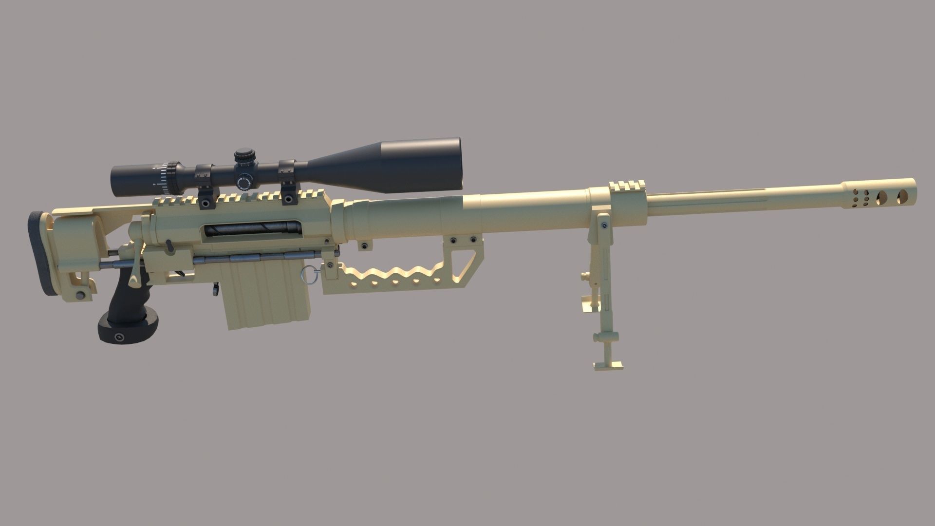 M200 Intervention Sniper Rifle 3D model_1
