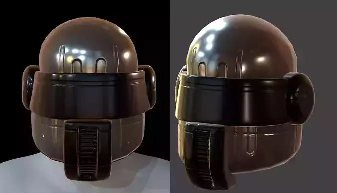 Gas mask helmet 3d model scifi Low-poly 
