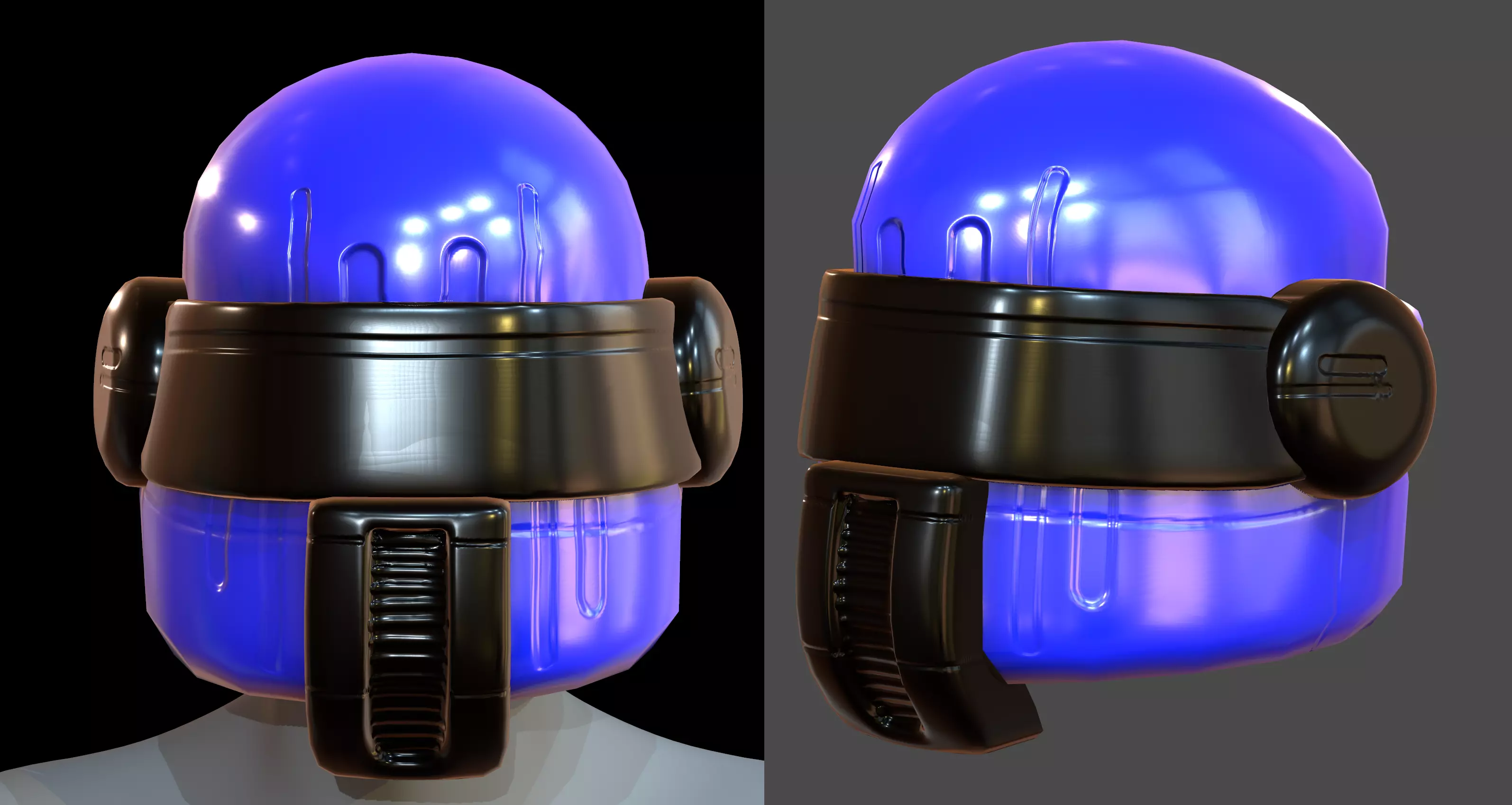 Gas mask helmet 3d model scifi Low-poly Low-poly 3D model