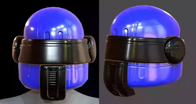 Gas mask helmet 3d model scifi Low-poly 