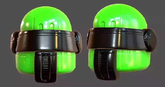 Gas mask helmet 3d model scifi Low-poly 