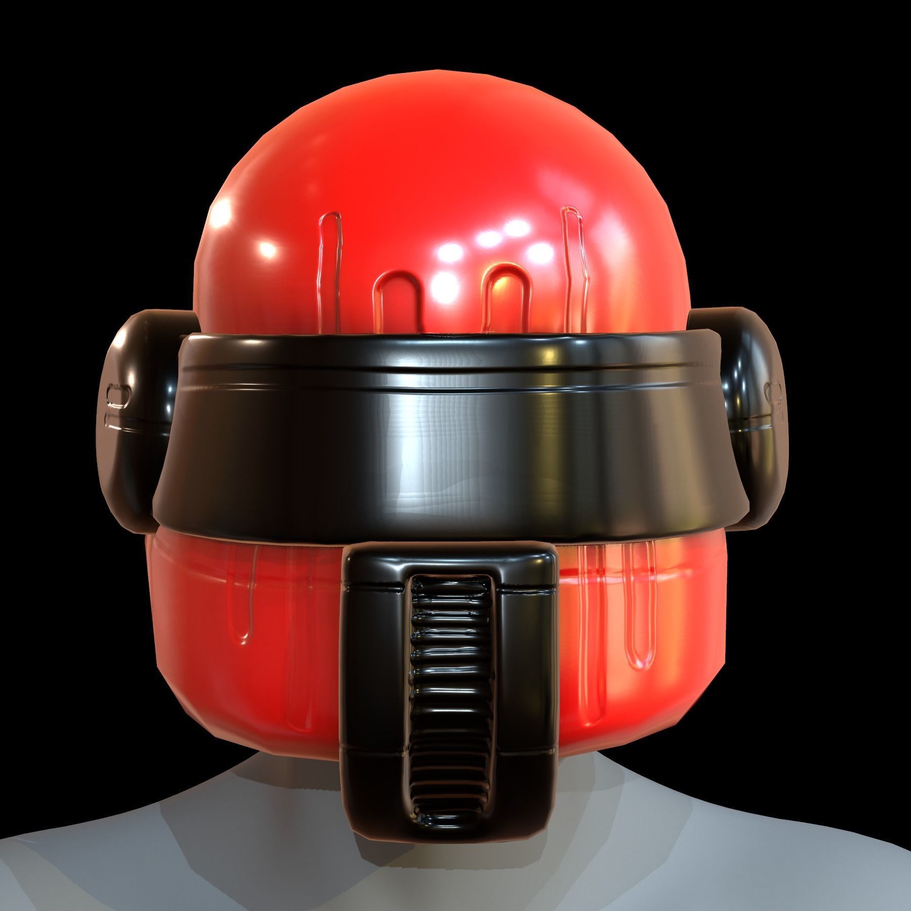 Gas mask helmet 3d model scifi Low-poly Low-poly 3D model_1
