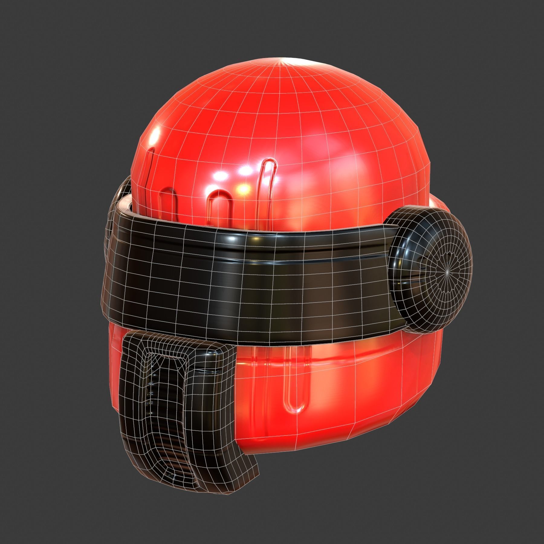 Gas mask helmet 3d model scifi Low-poly Low-poly 3D model_5