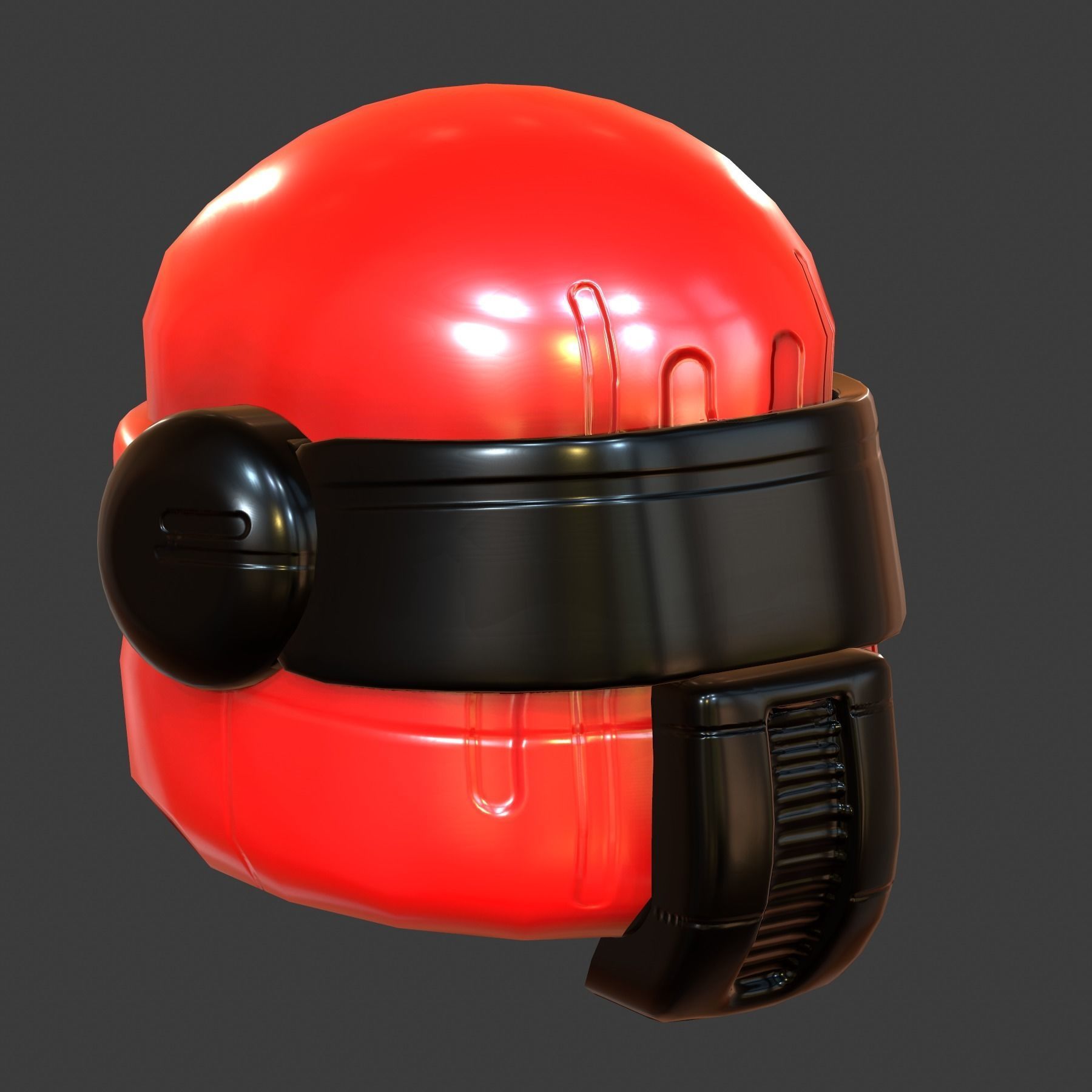 Gas mask helmet 3d model scifi Low-poly Low-poly 3D model_3