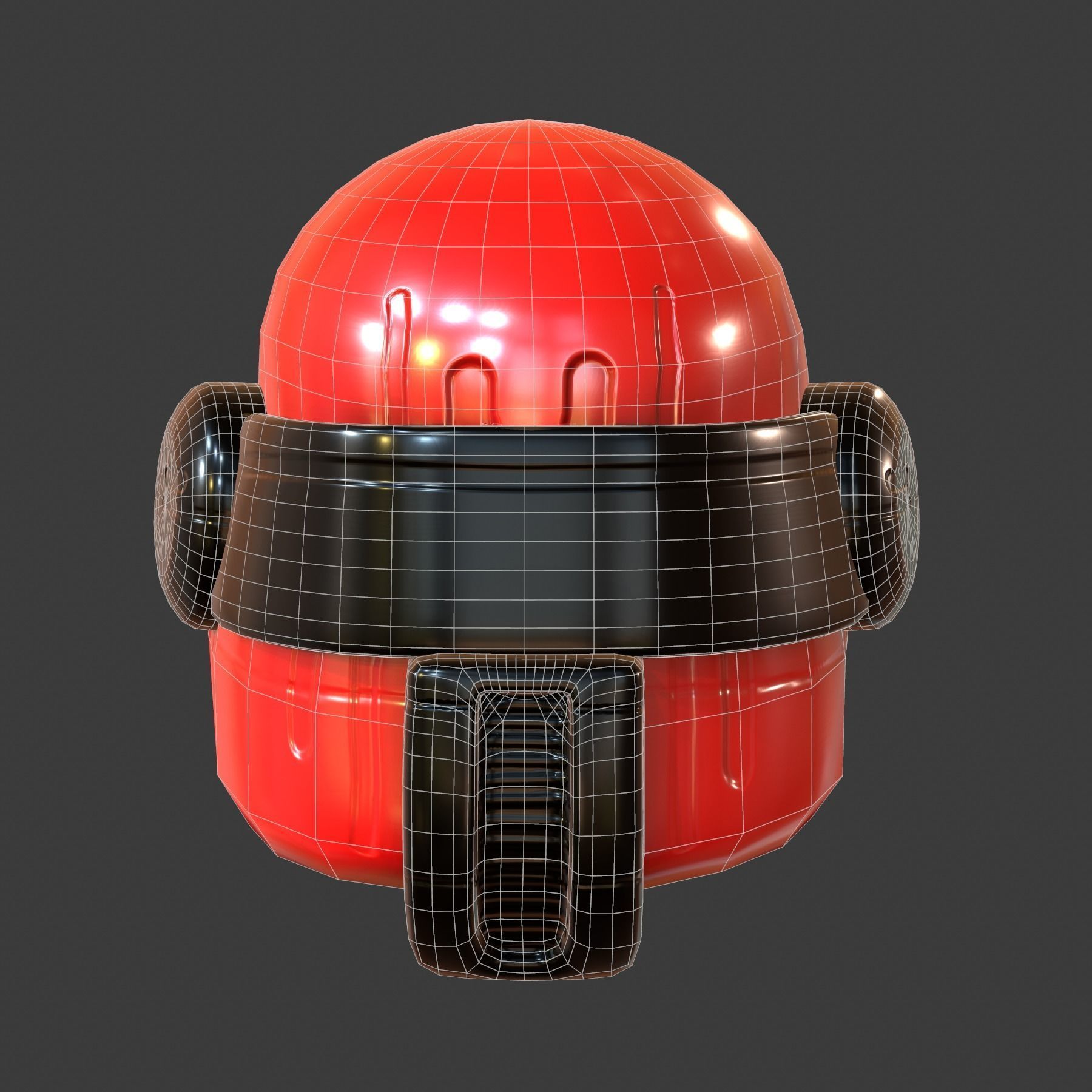 Gas mask helmet 3d model scifi Low-poly Low-poly 3D model_4