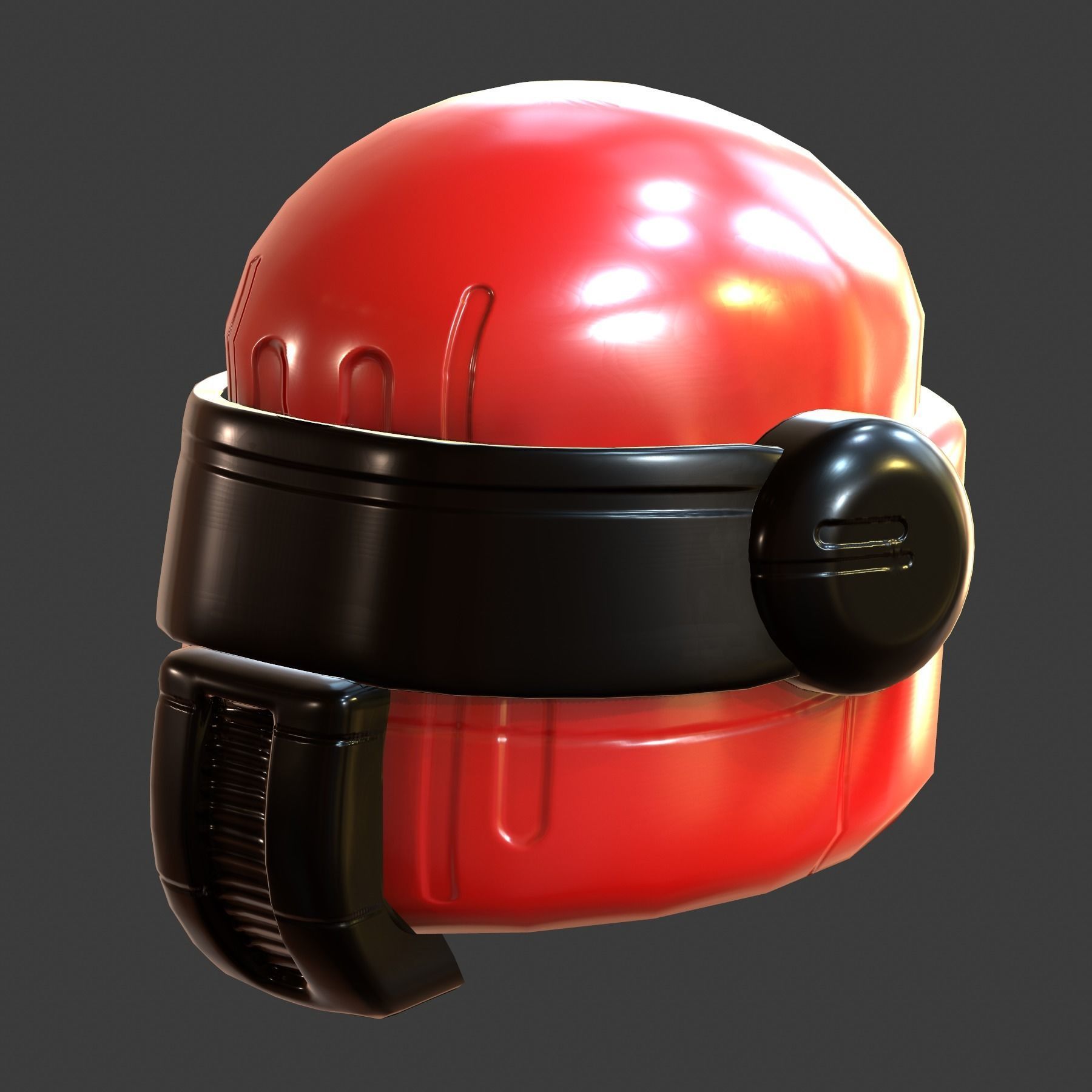 Gas mask helmet 3d model scifi Low-poly Low-poly 3D model_6