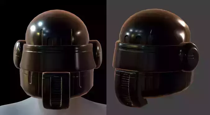Gas mask helmet 3d model scifi Low-poly 