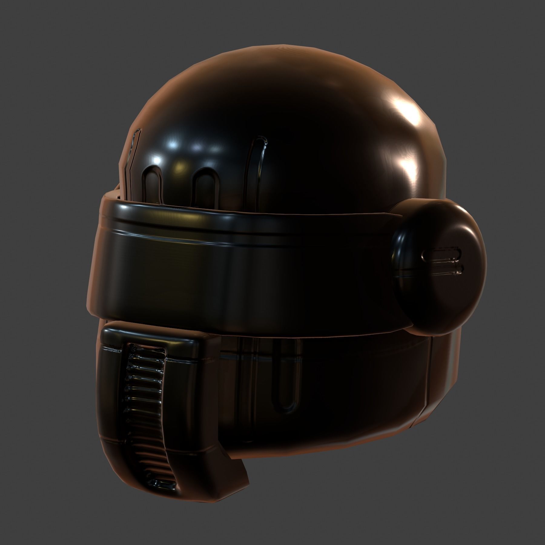 Gas mask helmet 3d model scifi Low-poly Low-poly 3D model_3