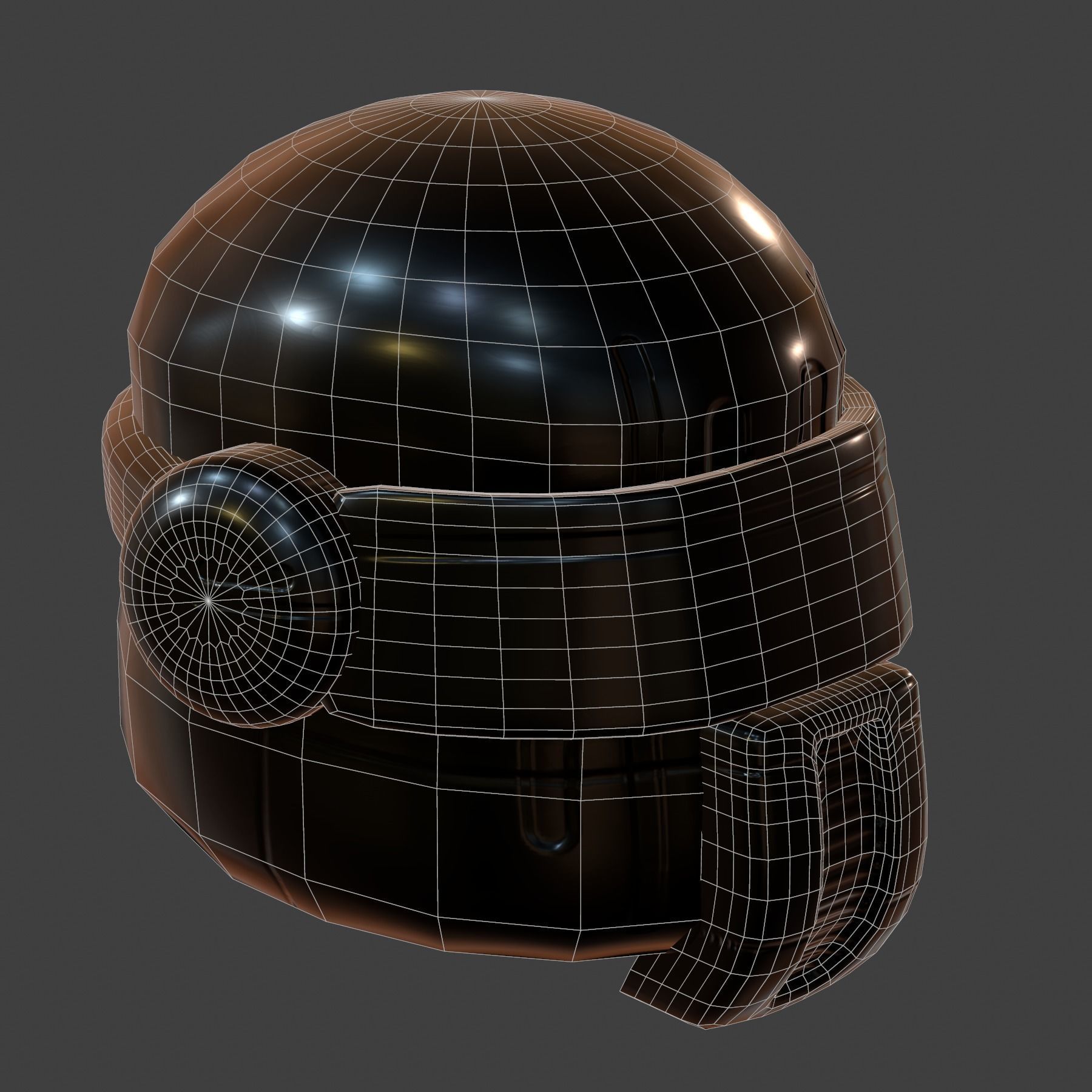 Gas mask helmet 3d model scifi Low-poly Low-poly 3D model_7