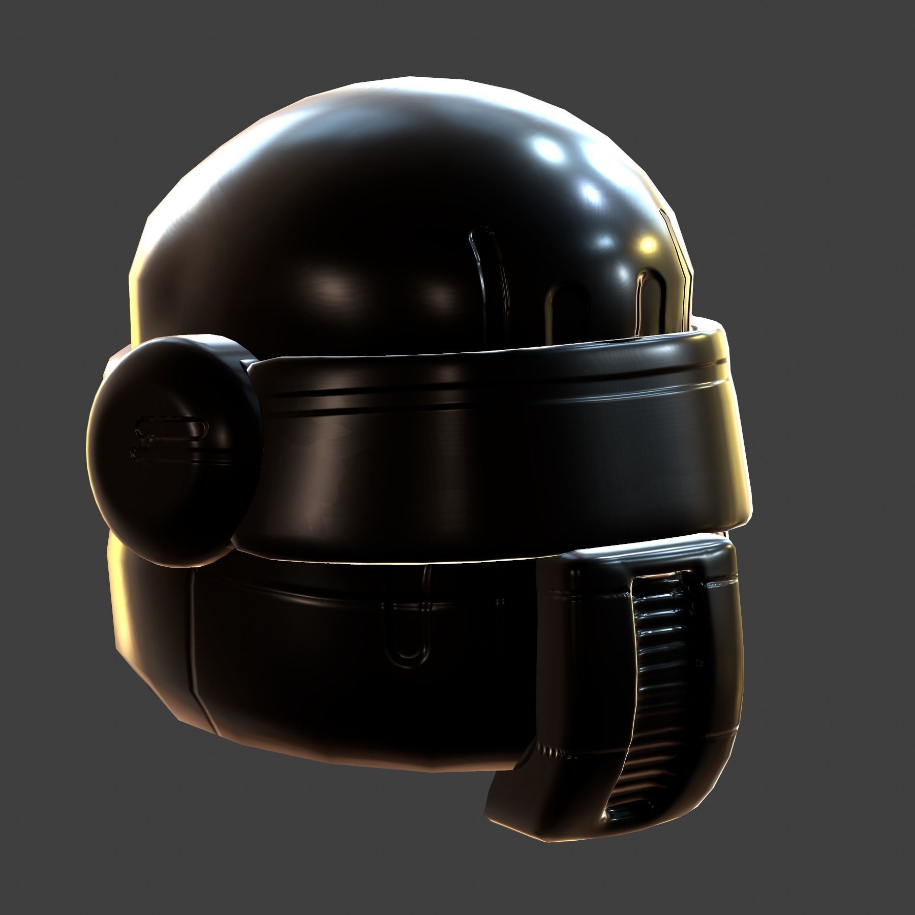 Gas mask helmet 3d model scifi Low-poly Low-poly 3D model_4