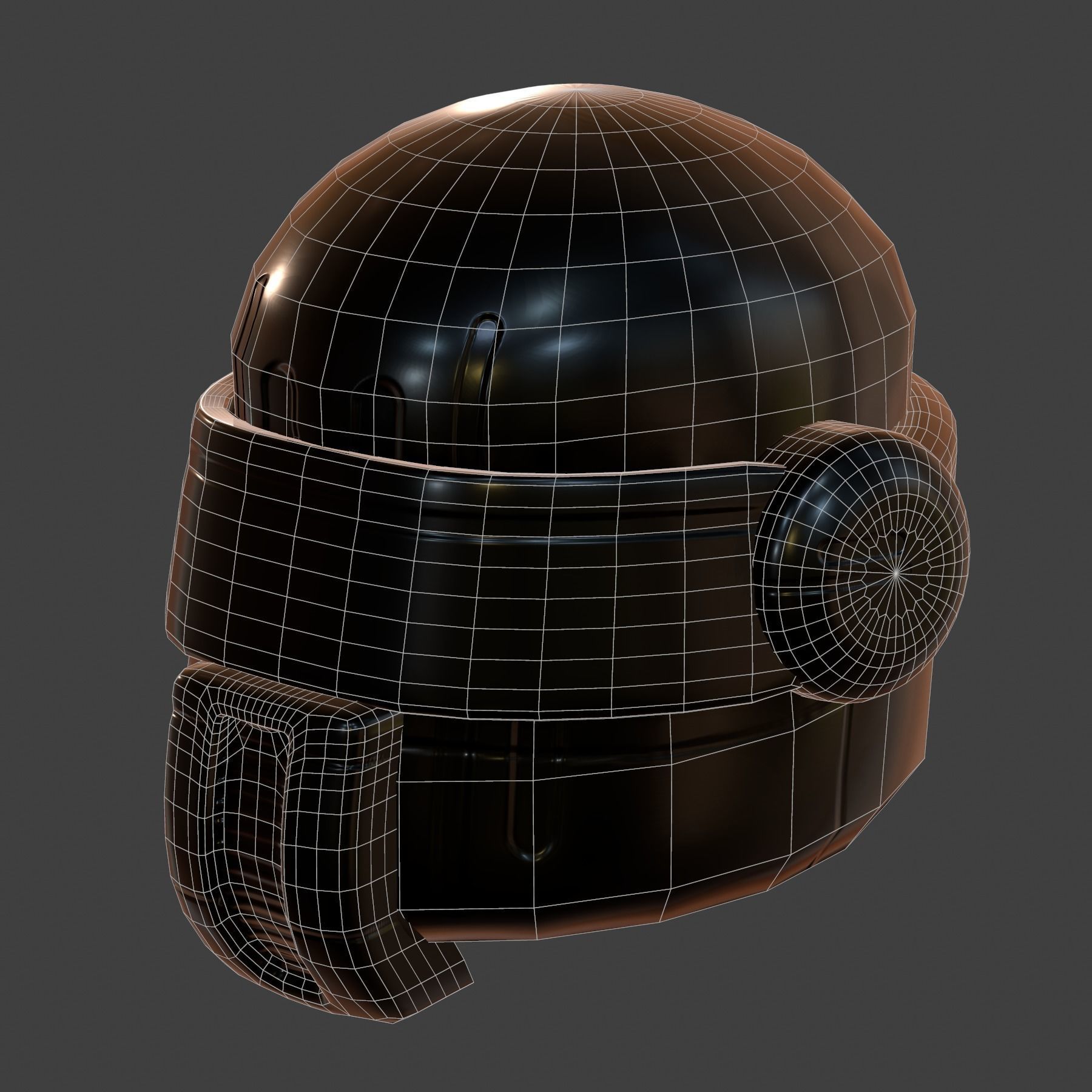 Gas mask helmet 3d model scifi Low-poly Low-poly 3D model_6
