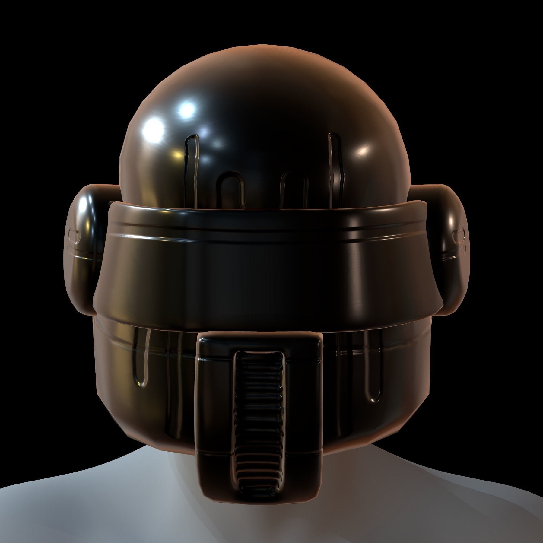 Gas mask helmet 3d model scifi Low-poly Low-poly 3D model_1