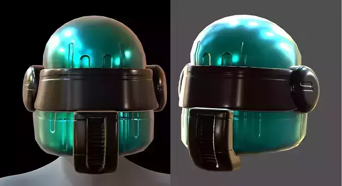 Gas mask helmet 3d model scifi Low-poly 