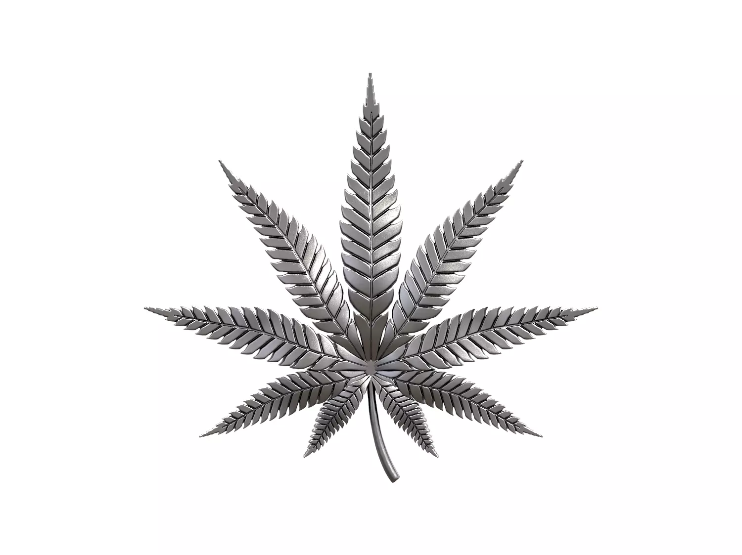 Hemp cannabis leaf 3D print model 3D print model