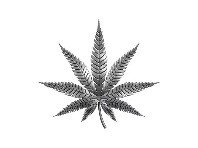 Hemp cannabis leaf 3D print model 3D print model