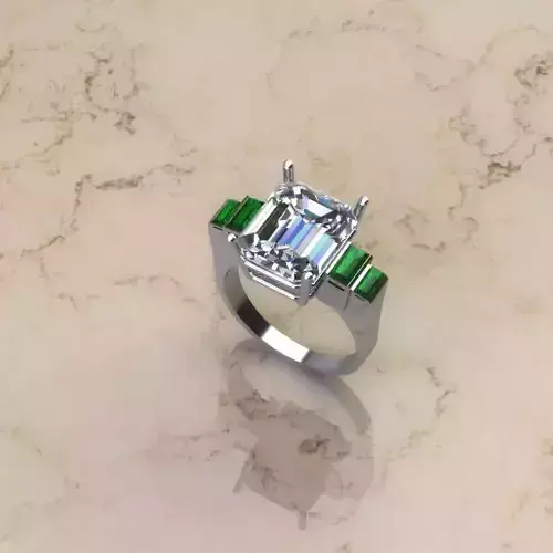 Diamond and Emerald Ring