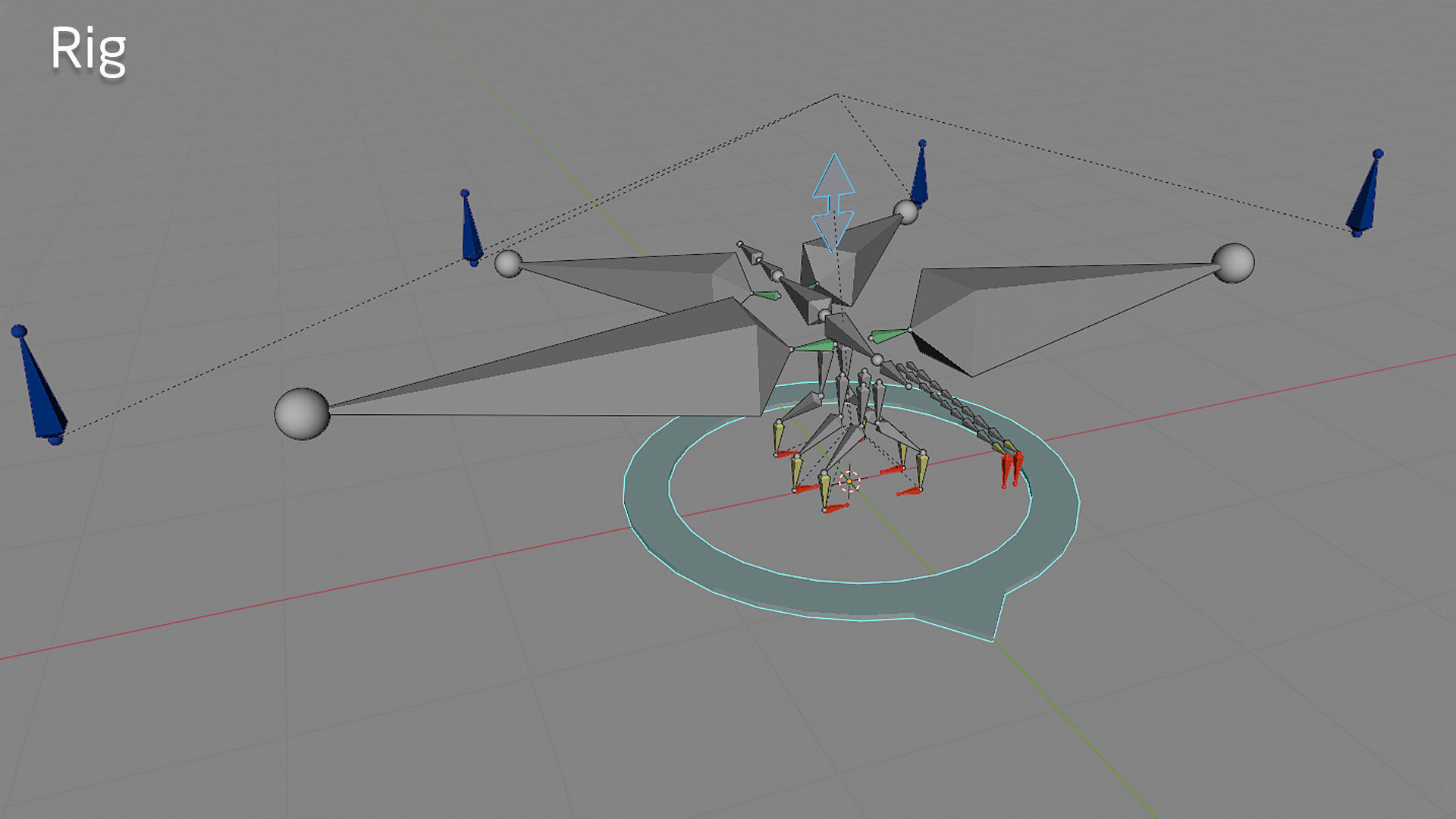 Low-Poly Butterfly - Fully Rigged For Blender Free low-poly 3D model_9