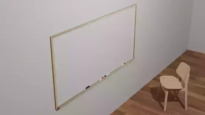 Wood Framed Whiteboard Low-poly 3D model