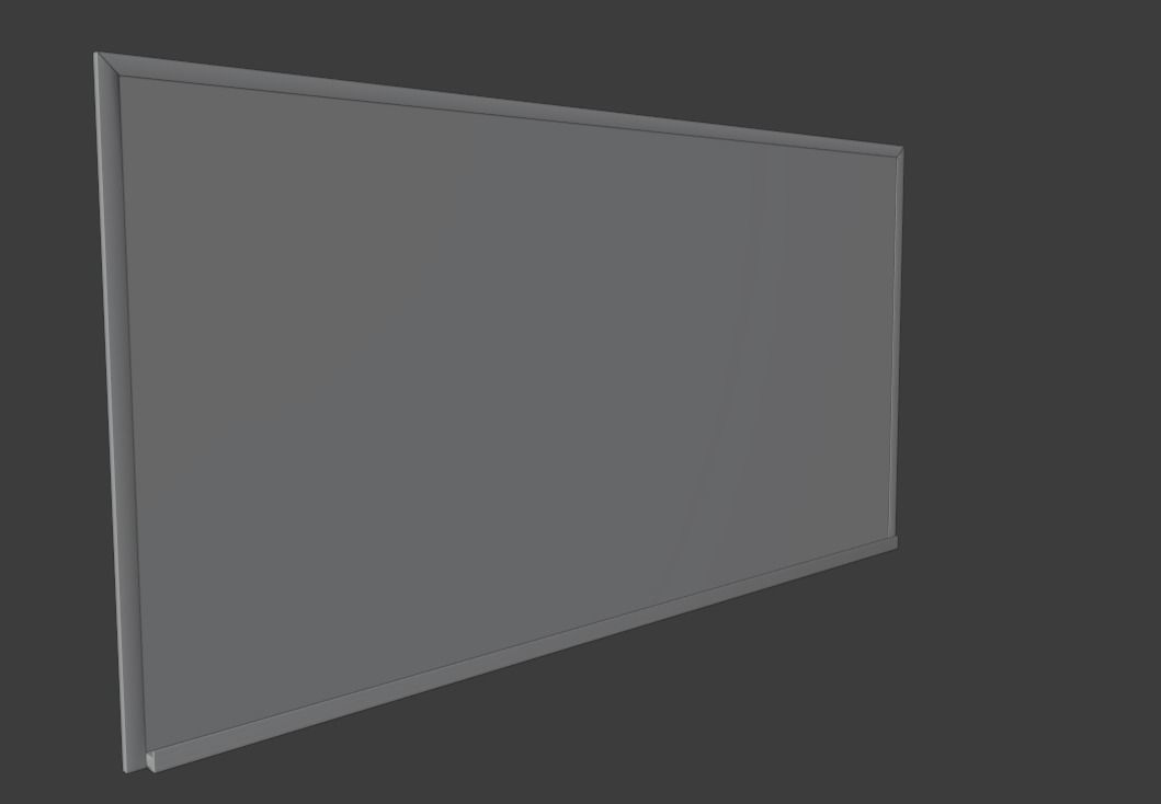 Wood Framed Whiteboard Low-poly 3D model_6