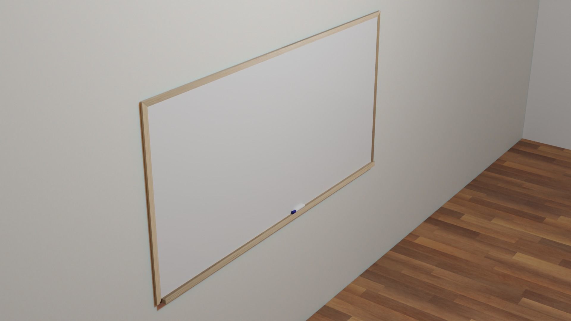 Wood Framed Whiteboard Low-poly 3D model_4
