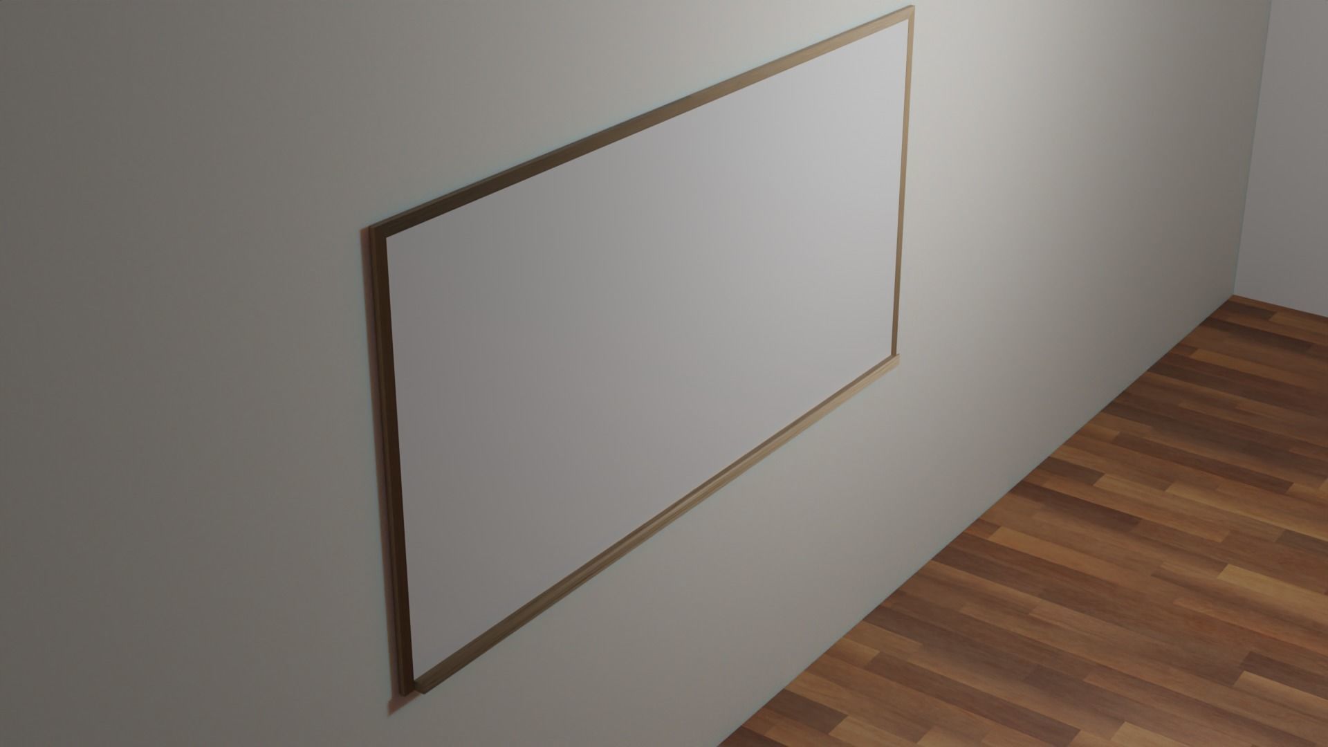 Wood Framed Whiteboard Low-poly 3D model_3