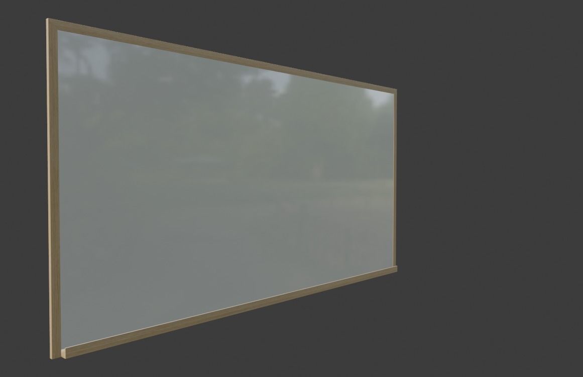 Wood Framed Whiteboard Low-poly 3D model_5
