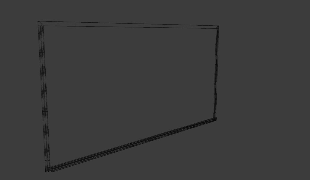 Wood Framed Whiteboard Low-poly 3D model_7