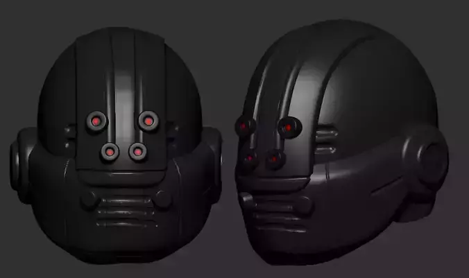 helmet high poly sculpt 3d printable ver 7 3D model