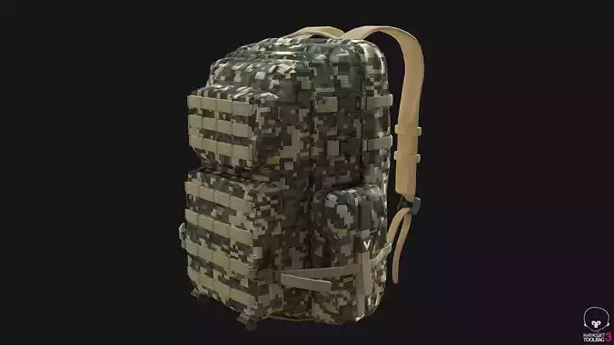 Military Backpack Tactical  Camouflage PBR 3D model