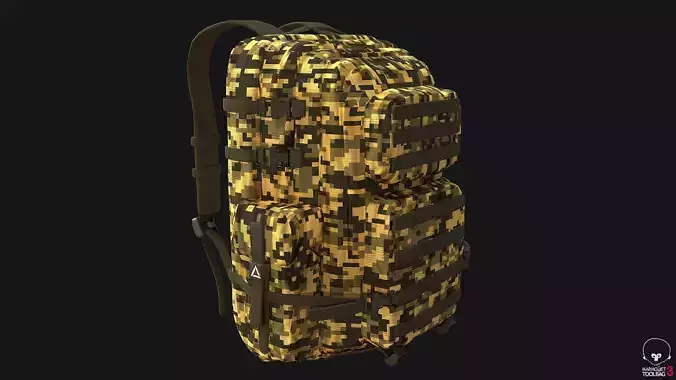 Military Backpack Tactical Camouflage PBR 3D model