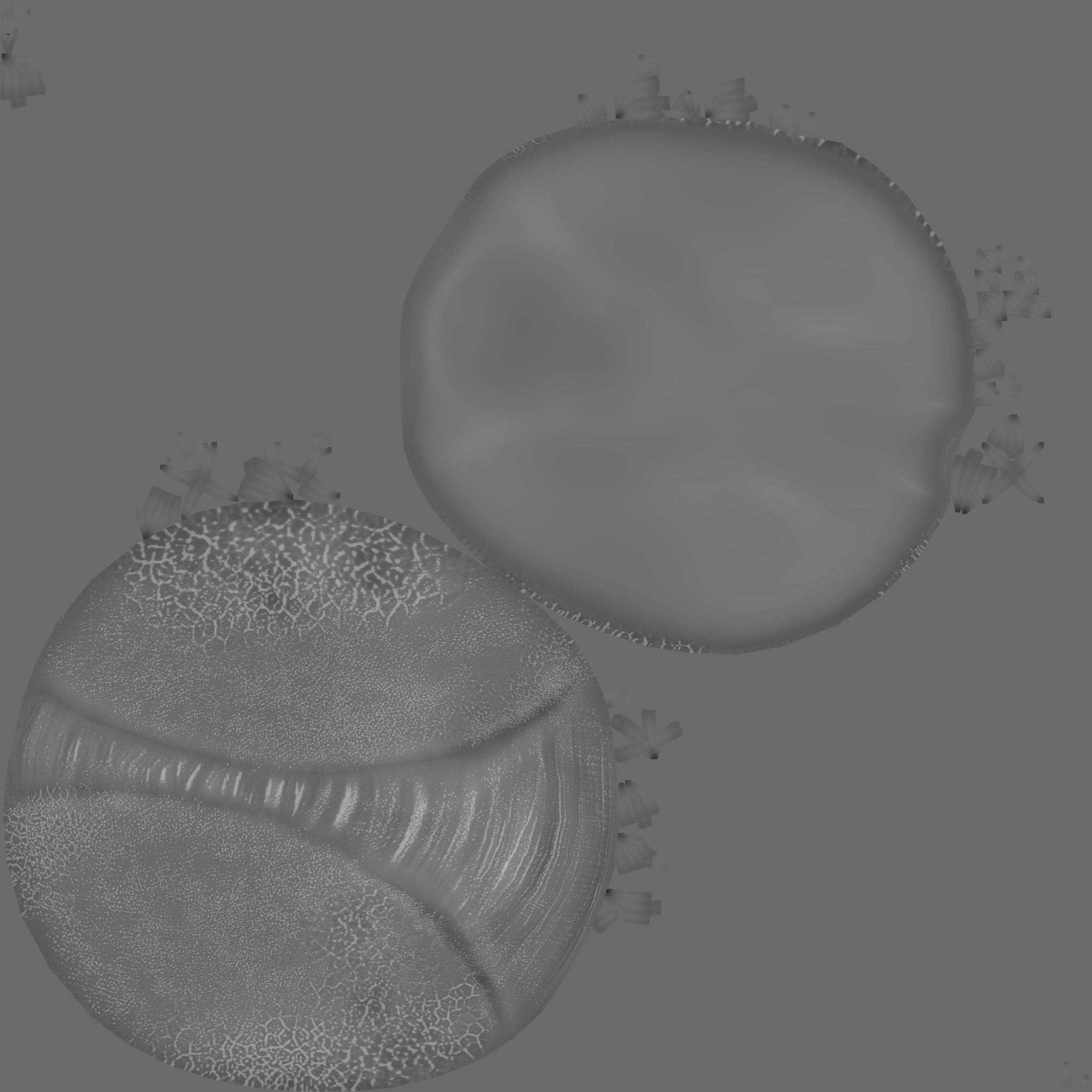 Fungus Undead - Terror Halloween Mask Low-poly 3D model_17